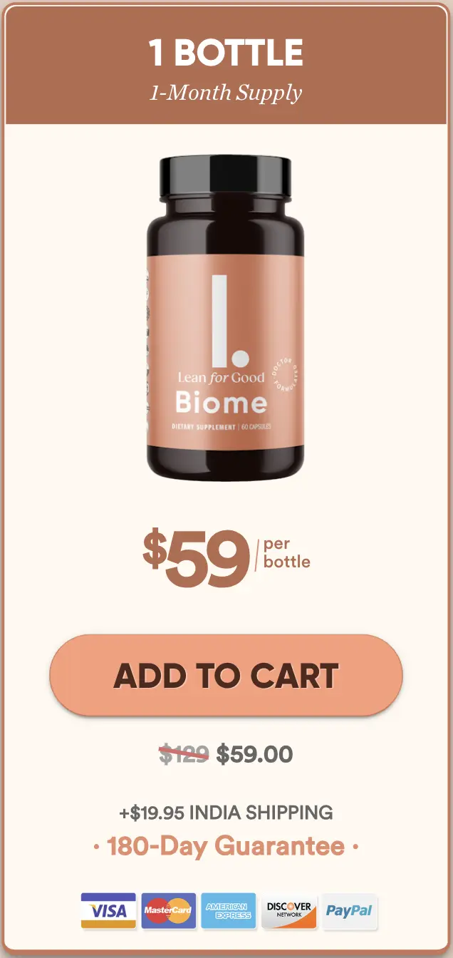 LeanBiome 1 bottle, 1-month supply, $59 per bottle